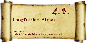 Langfelder Vince névjegykártya